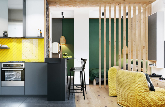 Thiết kế nội thất hiện đại căn hộ studio 30m2